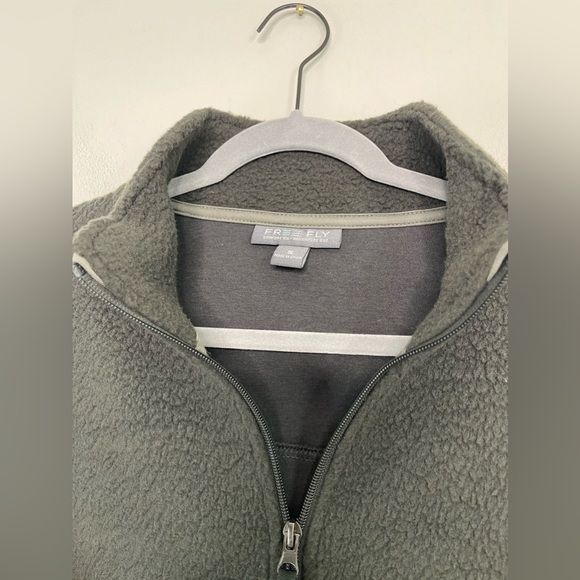 Free Fly Men’s Bamboo Sherpa Fleece Quarter zipper In Dark Gray Size S Outdoor - Picture 3 of 7